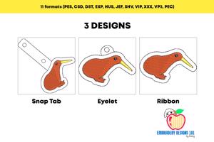 Kiwi Bird ITH Keyfob Design