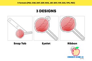 Lollipop Candy ITH Key Fob Pattern