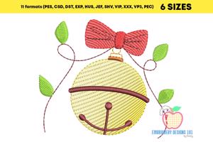 Decorative Jingle Bell Sketch Embroidery