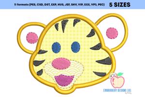 Baby Tiger Embroidery Applique Designs