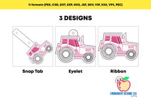 Farm Tractor ITH Key Fob Pattern