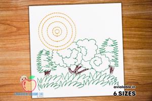 Beautiful Sunset on the field Quick Design