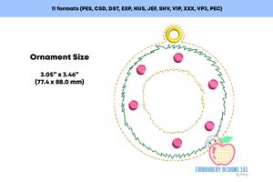 Decorative Christmas wreath In The Hoop Ornament