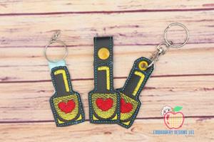 Nail Polish Bottle ITH Key Fob Pattern