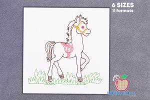 Baby horse on Grass Quick Design