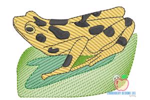 Black Spotted Frog Sketch Embroidery