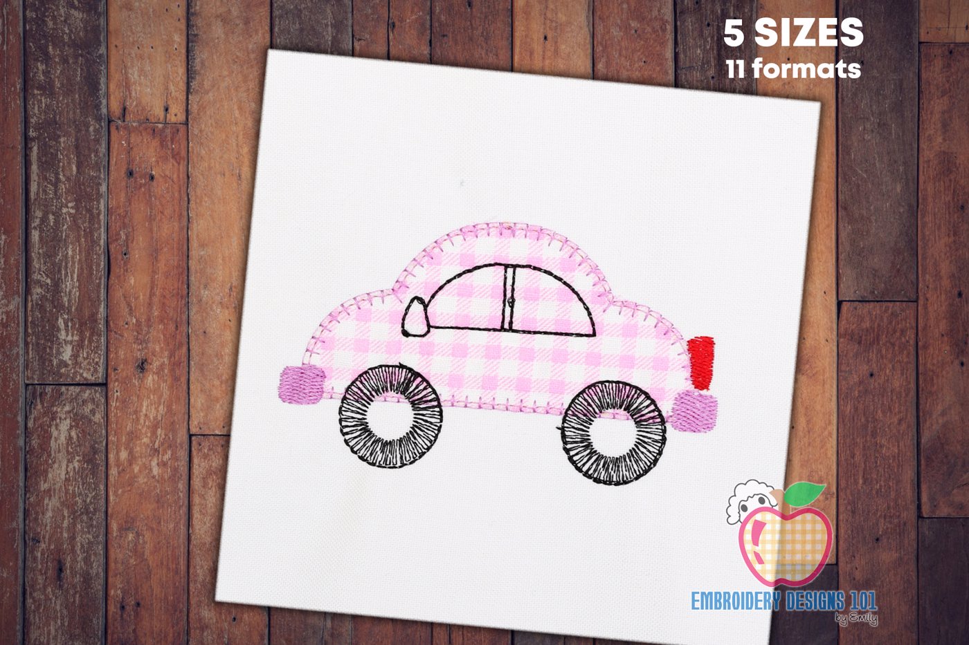 Old Fashioned Cartoon Car Applique Design