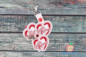 Heart ribbon Keyfob Keychain ITH