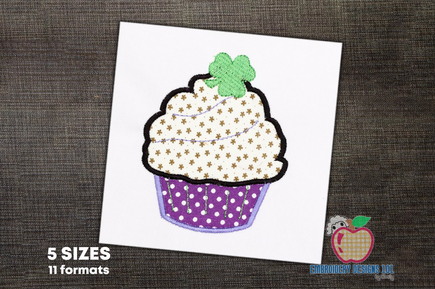 Shamrock Cupcake Applique Pattern