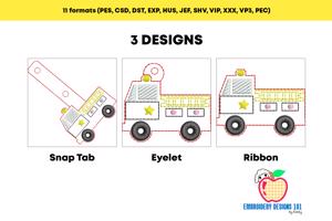 Fire engine ITH Key Fob Pattern