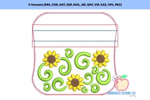 Sunflower ITH Zipper Bag 4x4