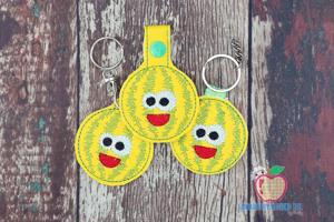 Cartoon Cheerful  Watermelon ITH Keyfob Design