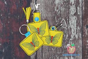 Spring Butterfly design ITH KeyFob Snaptab