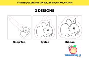 Dwarf Rabbit ITH Keyfob Design