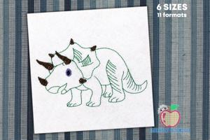 Triceratops Dinosaur Quick Stitch