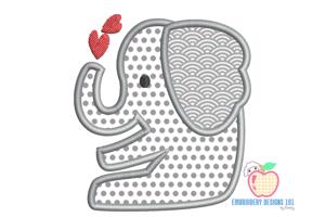 Elephant in Love Applique for Kids