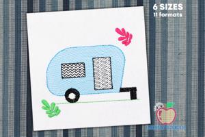 Mini Camper With leaf design Quick Stitch