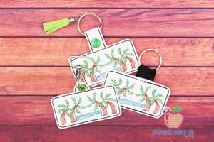 beach scene In The Hoop Keyfob