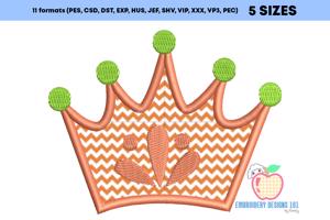 The Simple And Beautiful Crown Of Princess Embroidery Design