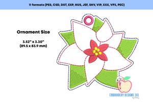 Christmas Poinsettias ITH Ornament