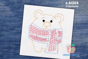 Cute Baby Bear with Scarf Quick Stitch
