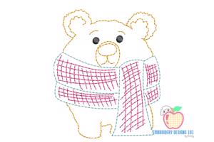 Cute Baby Bear with Scarf Quick Stitch