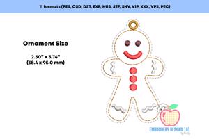 Ginger Bread Man Ornament Embroidery