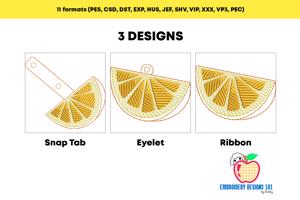 Orange Slice ITH Key Fob Pattern