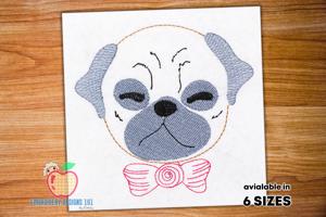 Cute Pug dog Face Quick Stitch