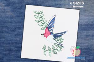 Swallow Bird Sketch Embroidery