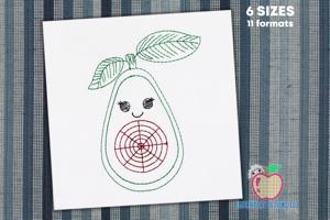 Funny Avocado Fruit Cartoon Running Line