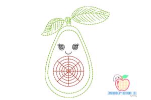 Funny Avocado Fruit Cartoon Running Line