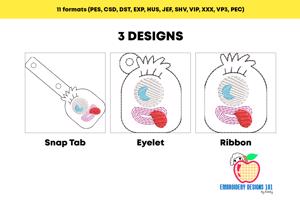 Funny Hairy Monster ITH Key Fob Pattern