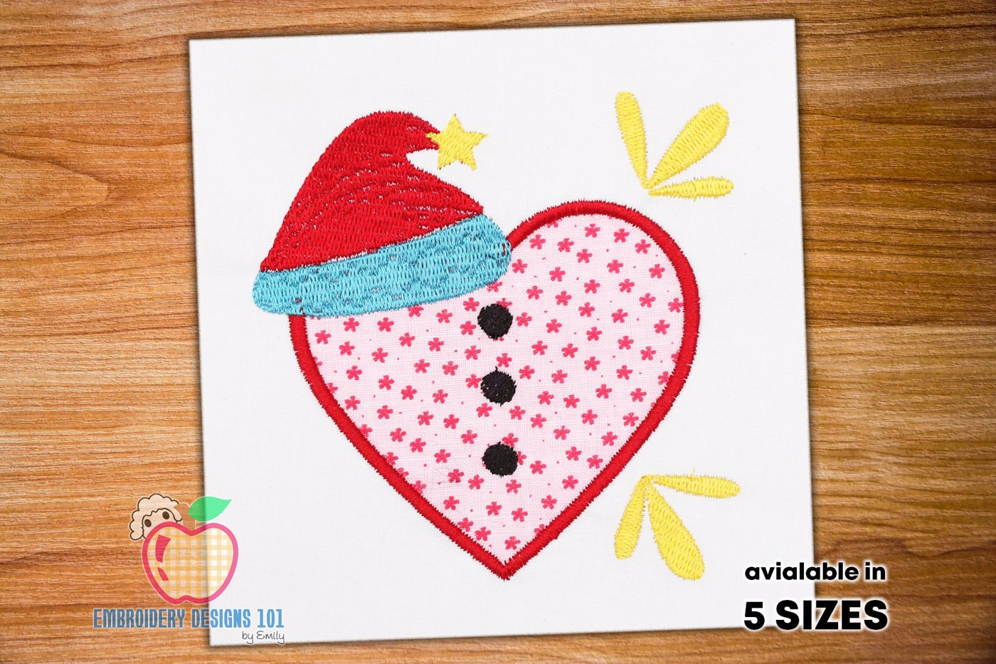 Santa Hat With Heart Applique