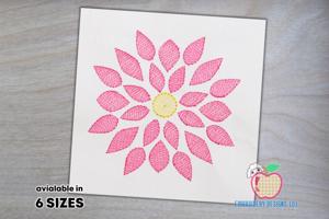 Dahlia Flower Sketch Embroidery