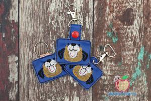 Lovely head puppy st bernard dog In The Hoop Keyfob