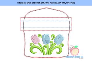 Tulip Flowers ITH Zipper Bag 4x4