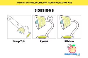 Study lamp In The Hoop Keyfob