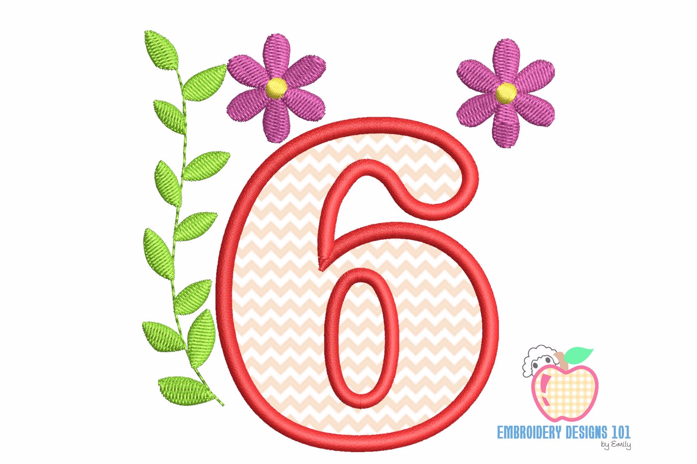 Applique 6 Number Design