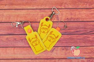 Cute Cartoon Llama  ITH Snaptab Keyfob Design