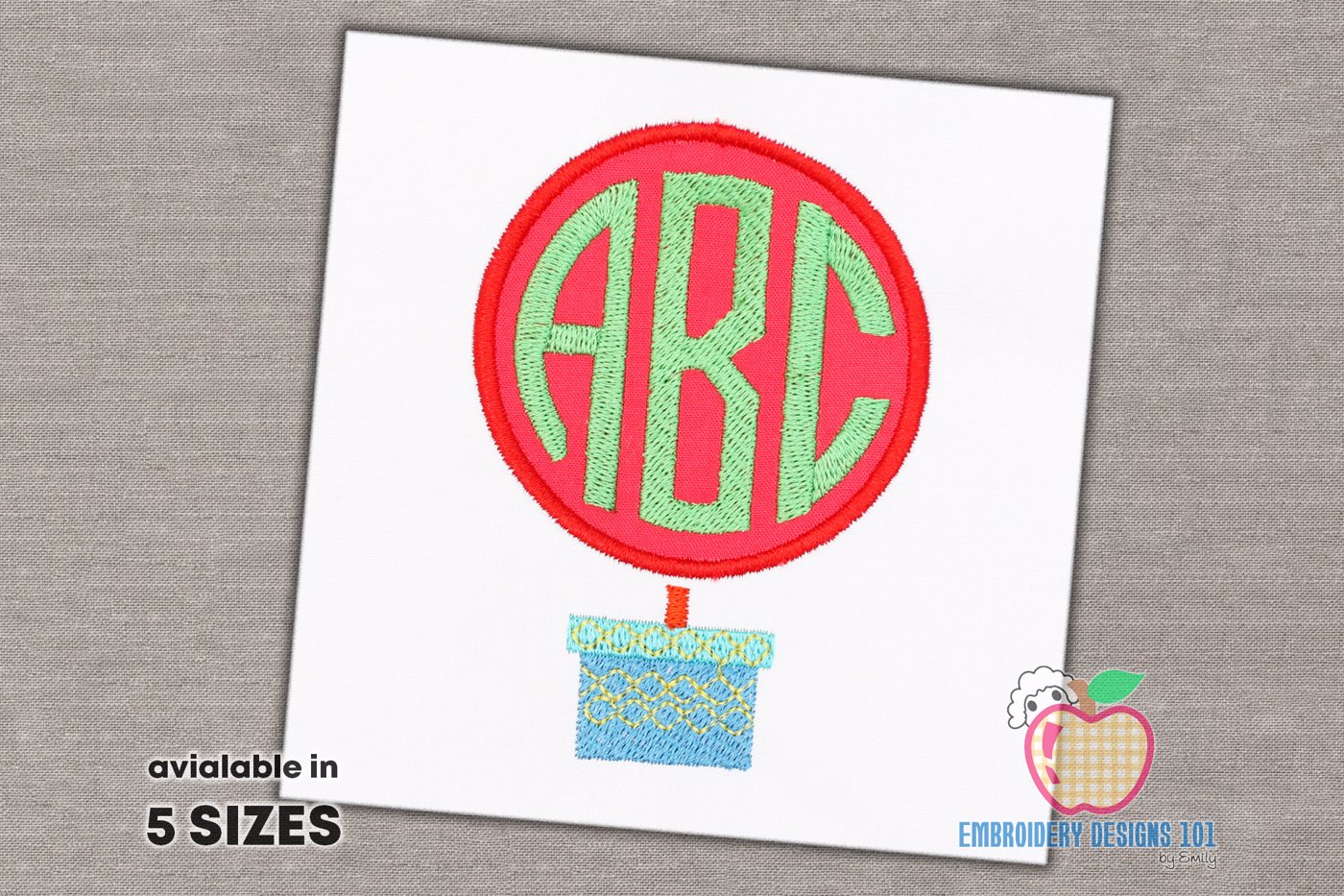 Monogram with Square Topiary Applique Design