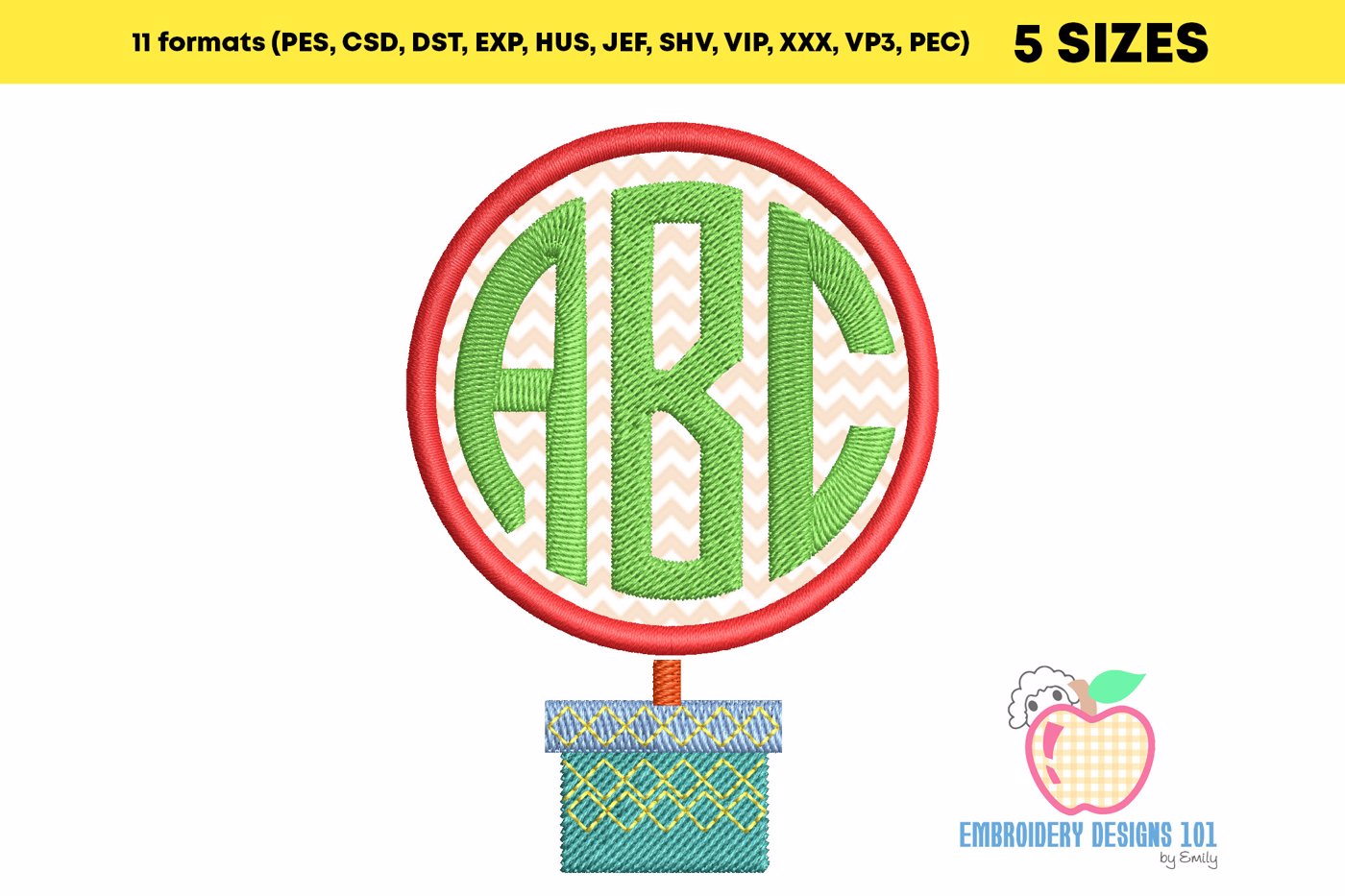 Monogram with Square Topiary Applique Design