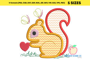 Squirrel With Valentine Love Applique