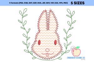 Face Of Easter Bunny With The Swirls Applique