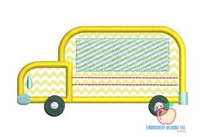 School Bus For kids Applique Pattern