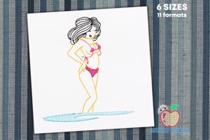 Bikini Girl on the beach Quick Stitch