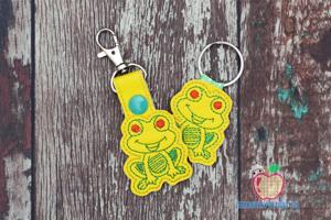 Funny Cartoon Frog ITH Key Fob Pattern