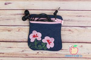 Orchid Flower Zipper Bag 4x4 ITH