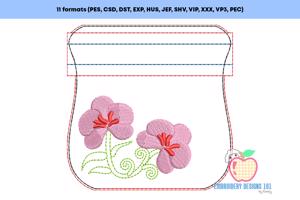 Orchid Flower Zipper Bag 4x4 ITH