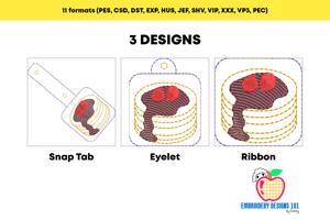 Stack of pancakes with syrup and berry ITH Keyfob Design